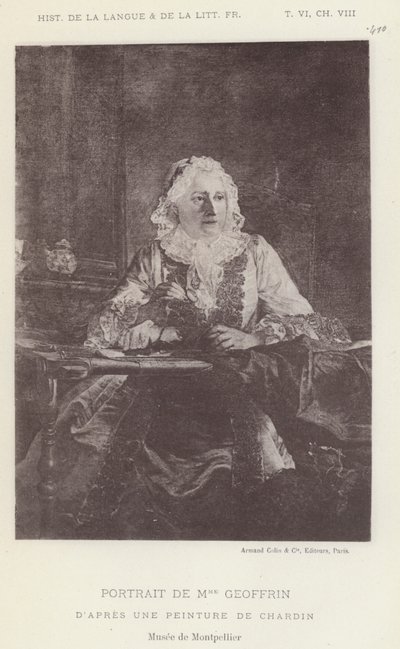 Portrét paní Geoffrinové (litho) od French School