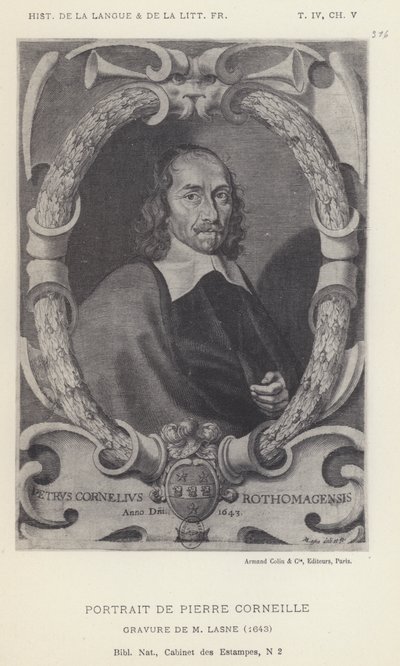 Portrét Pierra Corneille (litho) od French School