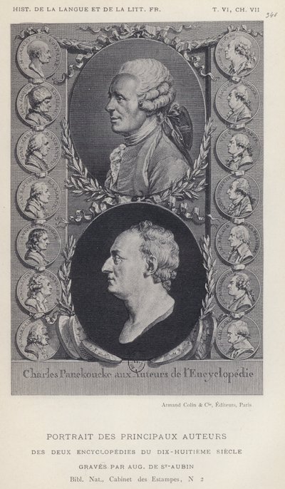 Portrét hlavních autorů dvou encyklopedií osmnáctého století (litho) od French School