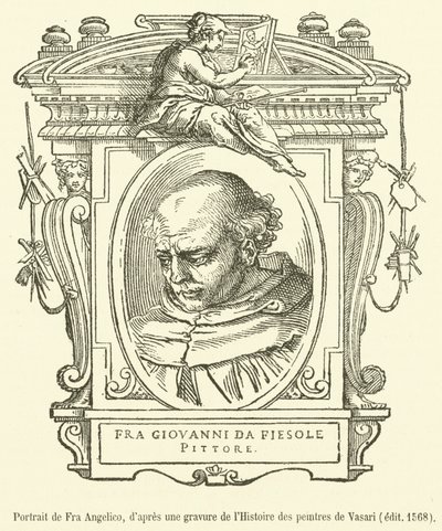 Portrét Fra Angelico (rytina) od French School