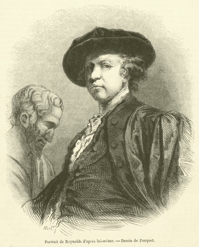 Portrét Reynoldse po sobě (rytina) od French School