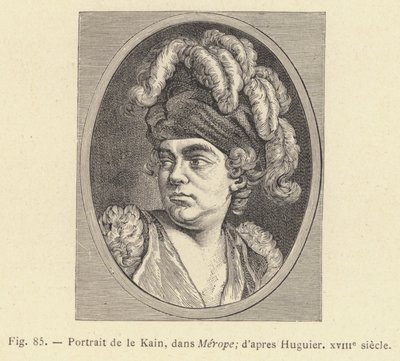 Portrét Le Kain, v Merope, po Huguier, 18. století (rytina) od French School