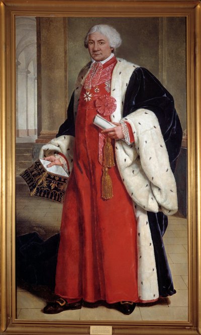 Portrét en pied de Claude Ambroise Regnier (1746-1814), právník v parlamentu a zástupce ve třetím státě, ministr spravedlnosti v letech 1802 až 1813 Anonymní obraz. 18. století. Nancy, musee historique lorrain - Celovečerní portrét Clauda Ambroise R od French School