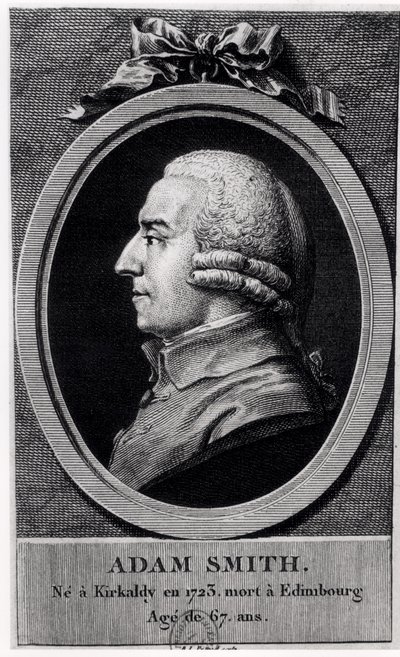 Portrétní medailon Adama Smithe (1723-90) od French School