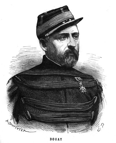 Portrét Abela Douaye (1809-1870), francouzského generála. Rytina v „Les Illustrations De L