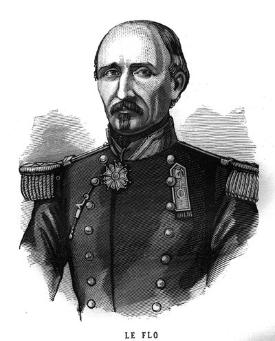 Portrét Adolphe Le Flo (1804-1887), generál francouzské Armee a politik. Rytina v „Les Illustrations De L