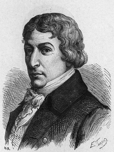Portrét Ami (Aime) Argand (1755-1803), švýcarský fyzik. - v „“ Album de la Science; věhlasní vědci; Grandesovy objevy “”” 1896. od French School