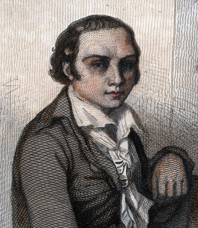 Portrét Andre Marie Cheniera (1762-1794), francouzského básníka. od French School