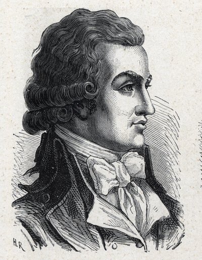 Portrét Antoine Pierre Joseph Marie Barnave (1761-1793) francouzský politik. Rytina z roku 1889. Soukromá sbírka. od French School