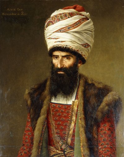 Portrét Asghar Khan, velvyslanec Persie, 1808 od French School