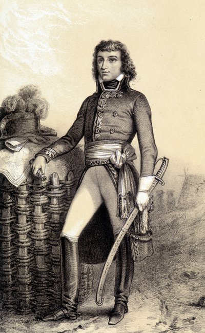 Portrét Barthélemy Catherine Joubert, generál Boer z Jižní Afriky (1769-1799). V "" Galerii historique de la revolution francaise "" od Alberta Morina od French School