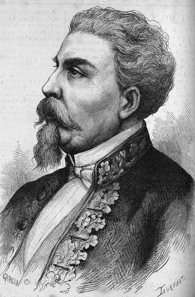 Portrét Benedetta Cairoliho (1825-1889), italského státníka. Rytina v „“ Le Monde Illustré““ č. 1132 ze 7. prosince 1878. od French School