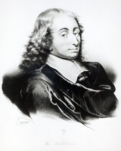 Portrét Blaise Pascala (1623-62) vyrytý Francoisem Seraphinem Delpechem (1778-1825) od French School