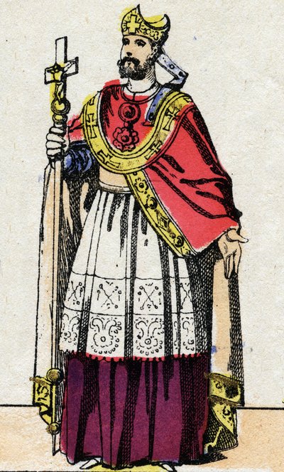 Portrét Bonifáce (v. 675-754), arcibiskupa z Mohuče, který evangelizoval Německo a reorganizoval Franc Clerge. od French School