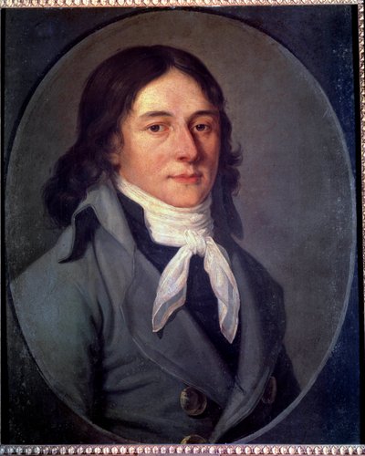 Portrét Camille Desmoulins (1760-1794), politik během francouzské revoluce Malba francouzské školy. 18. století. od French School