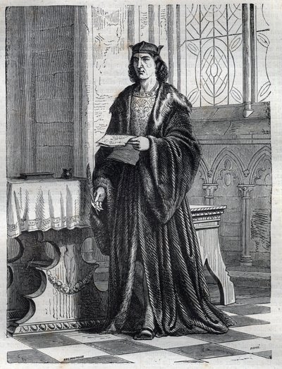 Portrét kardinála Pietra Carafy nebo Caraffy nebo Jana Petra Caraffy budoucího papeže Pavla IV. (Paolo IV 1476-1559) Rytina do „“Historie papežů (...) Zločiny královny, krále a císařů v průběhu staletí“ od Maurice Lachatre od French School