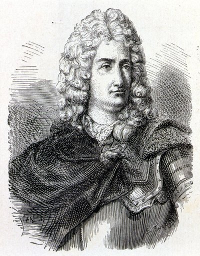 Portrét Charlese Françoise Du Fay (Dufay?) (1698 - 1739), francouzského chemika a fyzika - v „“ Album de la Science; věhlasní vědci; Velké objevy “”” 1896. od French School