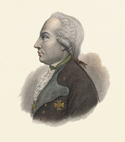 Portrét Karla Guillauma Ferdinanda, vévody brunšvického (1735-1806), pruského generála. in "Portraits des Hommes Useful" od French School