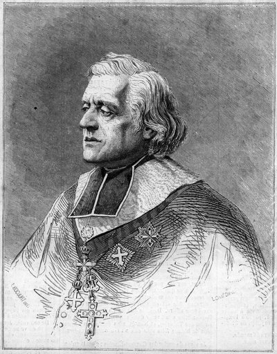 Portrét Charlese Josepha Eugene de Mazenod (1782-1861), předchůdce Marseille. Portrét rytiny v „The Illustrous World““ č. 216 z 1. června od French School