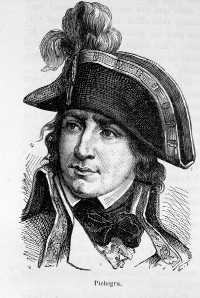 Portrét Charlese Pichegru, francouzského generála (1761-1804) - v „“Dějinách Francie““ od Henriho Martina od French School