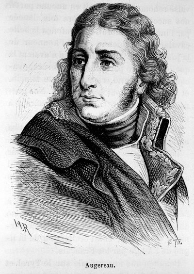 Portrét Charlese Pierra Francoise Augereaua, francouzského generála (1757-1816) - v „“L’Histoire de France““ od Henriho Martina od French School