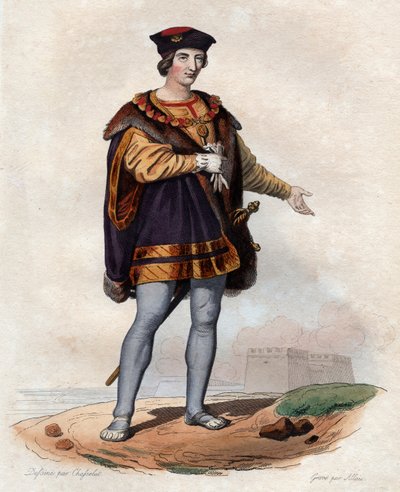 Portrét francouzského krále Karla VIII. (1470-1498). od French School