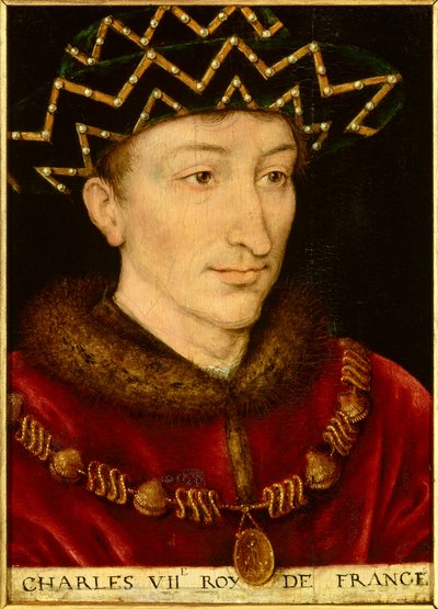 Portrét francouzského krále Karla VII. (1403-1461). Malba francouzské školy od French School