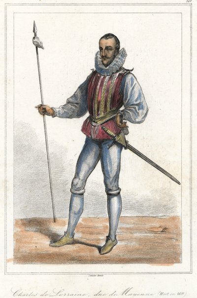 Portrét Charlese de Lorraine, vévody z Mayenne (1554 - 1611), francouzského prince. Po Henrim, vévodovi z Guise, byl hlavou ligy (1589). od French School