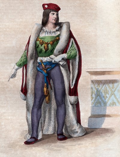 Portrét Karla z Valois, vévody z Orleansu (1394-1465), francouzského básníka a otce francouzského krále Ludvíka XII. od French School
