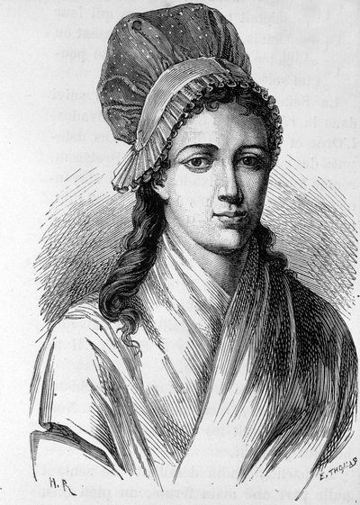 Portrét Charlotte Cordayové (1768 - 1793) - v „Dějinách Francie“ od Henriho Martina od French School