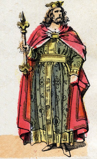 Portrét Childeberta I. (v. 497 - 558), krále Franků. od French School