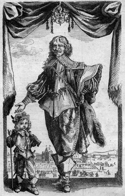 Portrét Clauda Derueta (1588-1660), francouzského malíře. Rytina z „Histoire de la Engraving“ od Georgese Duplessise od French School