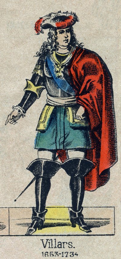 Portrét Claude Louis Hector de Villars (1653-1734), marechal z Francie. Obrázek Epinal z konce 19. století. od French School