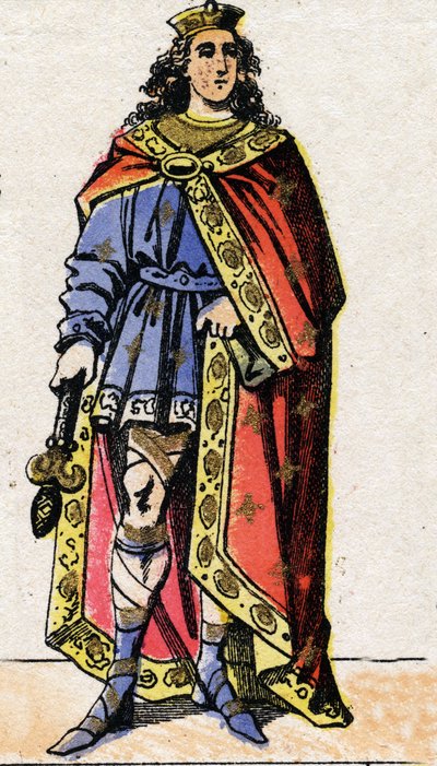 Portrét Chlodvíka II., krále franků (v.633-657). od French School
