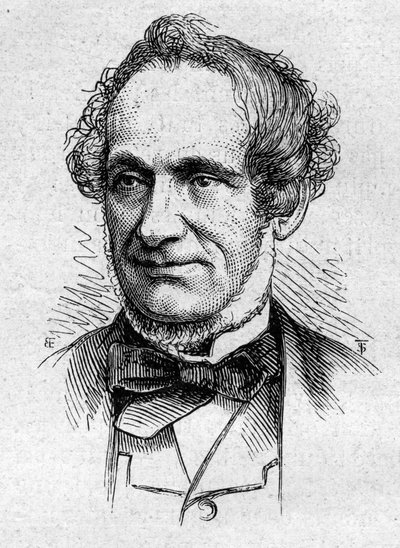 Portrét Desire Nisard (1806-1888), francouzského esejisty a akademika. Rytina v „“ Le Monde Illustré““ č. 883 ze 14. března 1874. od French School