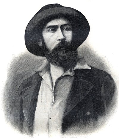 Portrét doktora Noela Eugene Ballaye (1847-1902), francouzského průzkumníka a správce kolonie, druhého generálního guvernéra Francouzské západní Afriky (AOF nebo A.O.F.) Rytina 1902. Soukromá sbírka. od French School