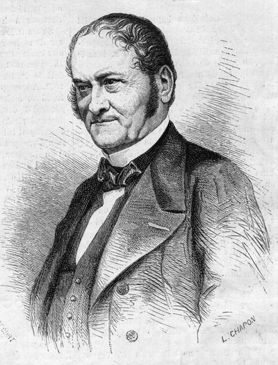 Portrét Dr. Julese Cabarruse (1801-1870), francouzského lékaře. Rytina v „“ Le Monde Illustré““ č. 685 z 28. května 1870. od French School
