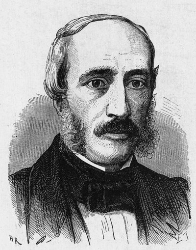 Portrét Edmonda Becquerela (1820 - 1891), francouzského fyzika - v „Album de la Science; věhlasní vědci; Grandesovy objevy “”” 1896. od French School