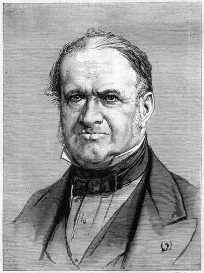 Portrét Elie de Beaumont (1798-1874), francouzský geolog. Rytina v „“ Le Monde Illustré““ č. 912 z 3. října od French School