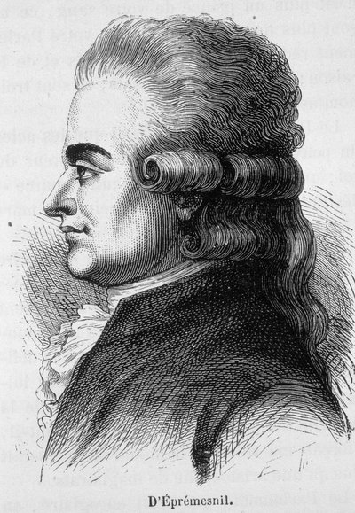 Portrét Eprémesnila, francouzského soudce a politika (1746 - 1794) - v „“ L