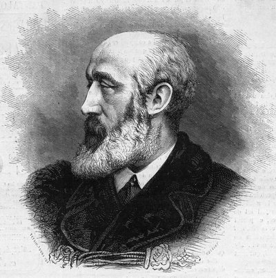 Portrét Ernesta Feydeaua (1821-1873), francouzského básníka a prozaika. Rytina do „“ The Illustrated World““ č. 865 z 8. listopadu od French School