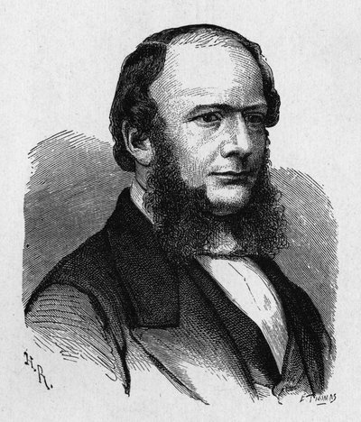 Portrét Ernesta Wernera von Siemens (1816 - 1892), německého inženýra a průmyslníka, zakladatele společnosti, která vytvořila první velkou evropskou telegrafickou linku... - v „“ Album of Science; věhlasní vědci; Velké objevy “”” 1896. od French School