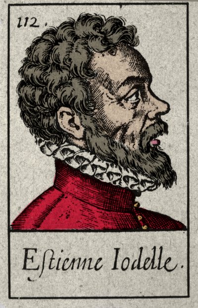 Portrét Etienna Jodelleho (1532-1573), francouzského básníka člena hnutí Plejáda. Rytina 19. století. od French School