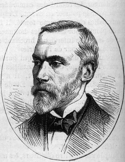 Portrét Eugena Guillauma (1822-1905), francouzského sochaře. Rytina v „“ Le Monde Illustré““ č. 890 ze dne 2. května 1874. od French School