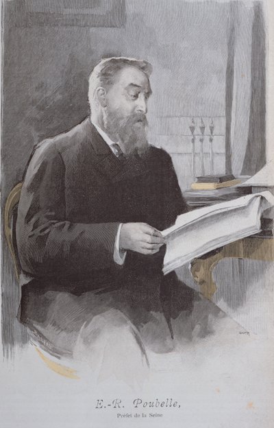 Portrét Eugena Poubella (1831-1907) z časopisu La Revue Illustree. 15. června 1893 (barevná rytina) od French School