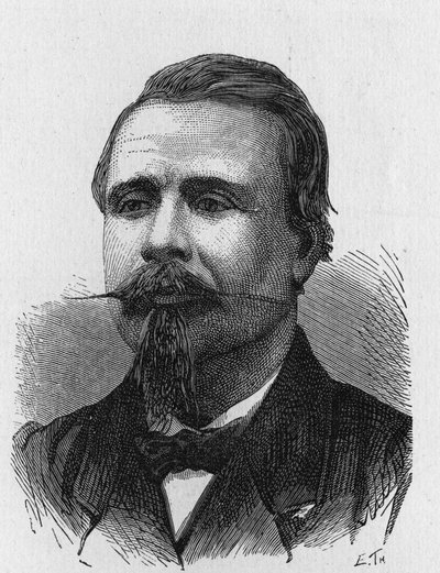 Portrét Eugèna Godarda (1827 - 1890), francouzského leteckého umělce - v „“ Album of Science; proslulí učenci; Velké objevy “”” 1896. od French School