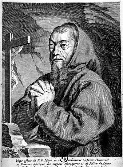 Portrét otce Josefa (1577-1638), kazatele kapucínů. od French School