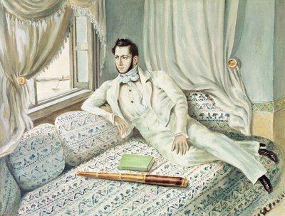 Portrét Ferdinanda de Lesseps v době jeho vicekonzulátu v Alexandrii, kolem roku 1832 (wc na papíře) od French School