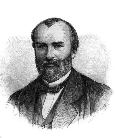Portrét Francois-Saturnin-Leonide Babaud-Laribiere (Francois Saturnin Leonide Babaud Laribiere) (1819-1873) francouzský politik a svobodný makon - rytina z roku 1870 od French School