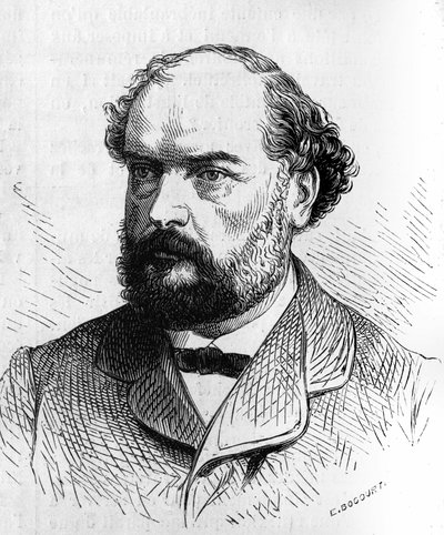 Portrét Francois Desire Bancel (1822-1871), francouzský politik. Rytina do „“ The Illustrated World““ č. 634 z 5. června od French School